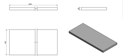 Sapho AVICE deska pod umyvadlo 120x50cm, tl.5cm, dub Rover AV124