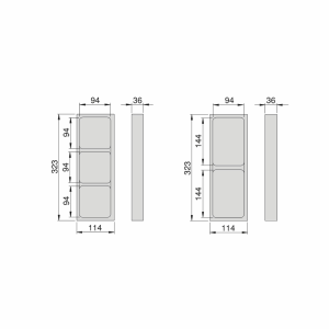 Sapho LINDO boční organizér, sada 2ks, 114x323mm, plast, antracit LD002