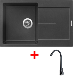 Granitový dřez Sinks ULTIMA 790 Metalblack + ELASTA černá matná G25174