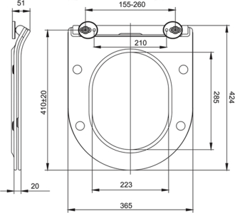 Mereo WC sedátko samozavírací SLIM CSS116