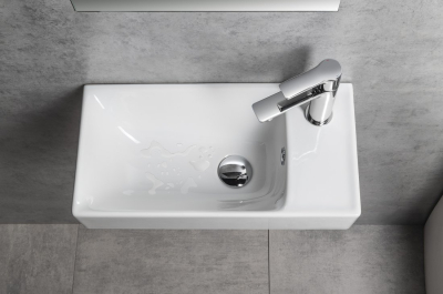 Sapho NUALI keramické umývátko 50x25cm, baterie vpravo, bílá TU0122