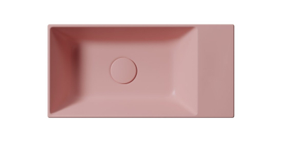 GSI KUBE X keramické umývátko 50x25cm, bez otvoru, pravé/levé, blush mat 9486024