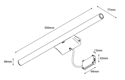Sapho IRENE 2 LED svítidlo, 9 W, 500x35x77 mm, IP44, chrom E27556CI