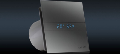 Cata E-100 GTH koupelnový ventilátor axiální s automatem, 4W/8W, potrubí 100mm, bílá 00900200