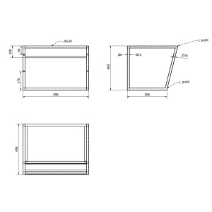 Sapho SKA konzole s policí 600x400x460mm, bílá mat SKA111