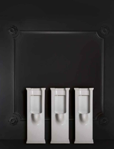 Kerasan WALDORF urinál na postavení se zakrytým přívodem vody 44x124, 5 cm, včetně sifonu, bílá 413101