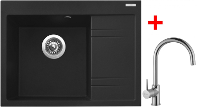 Granitový dřez Sinks RIM 650 L Metalblack + Vitalia G2274