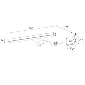 Sapho ESTHER 2 LED svítidlo, 6 W, 280x14x107 mm, IP44, černá E27679CI