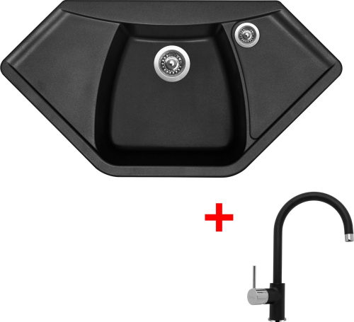 Granitový dřez Sinks NAIKY 980 Pureblack + Vitalia GR G17526