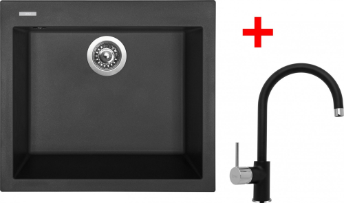 Granitový dřez Sinks CUBE 560 Pureblack + Vitalia GR G9526
