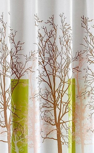 Aqualine Sprchový závěs 180x180cm, polyester, bílá/zelená, strom ZP009/180