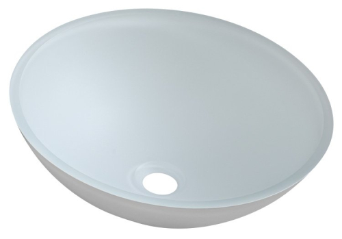 Sapho TELICA skleněné umyvadlo na desku Ø 42 cm, bílá mat TY181W