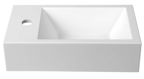 Sapho AMAROK umývátko, litý mramor, 40x22cm, baterie vlevo, bílá AR400