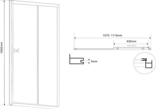 Aqualine AMADEO obdélníkový sprchový kout 1100x900 mm, L/P varianta, sklo Brick BTS110BTP90