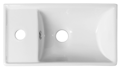 Sapho MINOS keramické umývátko 40x22cm, baterie vlevo, bílá 4759
