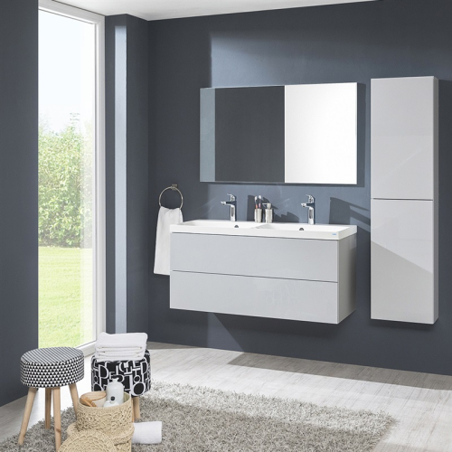 Mereo Aira, koupelnová skříňka 157 cm vysoká, levé otevírání, šedá CN734L