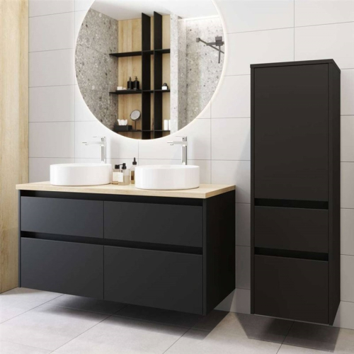 Mereo Opto koupelnová skříňka vysoká 125 cm, levé otevírání, Multidecor, Dub San remo sand CN995LDSAN