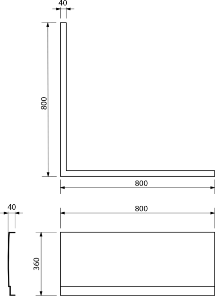 Polysan VISLA panel rohový, 80x80x36cm, levý 30338