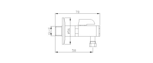 Sapho Rohový ventil s matkou, 1/2"x 3/8", bronz 2020BRO