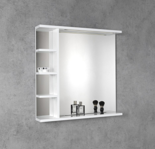 Aqualine KORIN STRIP zrcadlo s LED osvětlením a policemi 70x70x12cm KO360S