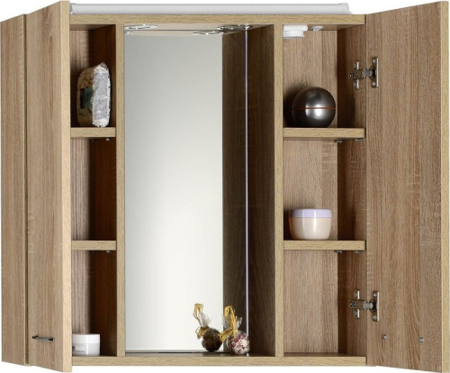 Aqualine ZOJA/KERAMIA FRESH galerka s LED osvětlením, 70x60x14cm, dub platin 45029