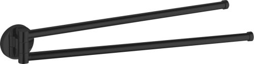 Aqualine SAMBA dvojitý držák ručníků otočný 450mm, černá SB221