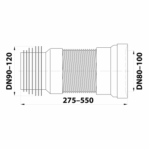 Bruckner WC roztažitelné flexi dopojení, 275-550mm 159.325.0