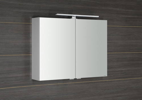 Sapho RIWA galerka s LED osvětlením, 81x70x17cm, bílá lesk RIW080-0030