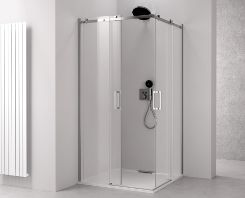 Polysan THRON ROUND obdélníkový sprchový kout 900x800mm, kulaté pojezdy, rohový vstup TL2980-5005