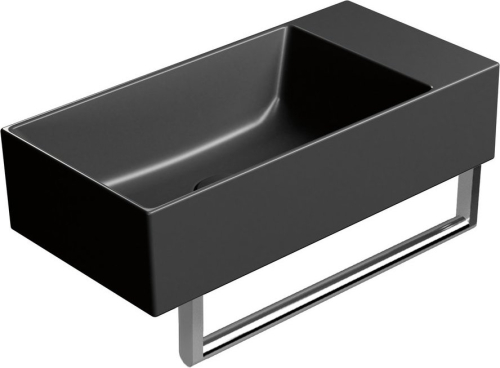 GSI KUBE X keramické umývátko 50x25cm, bez otvoru, pravé/levé, černá mat 9486026