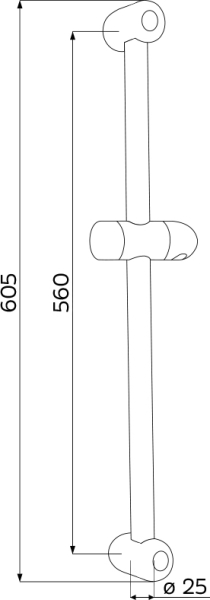 Mereo Držák sprchy posuvný 605 mm CB466K