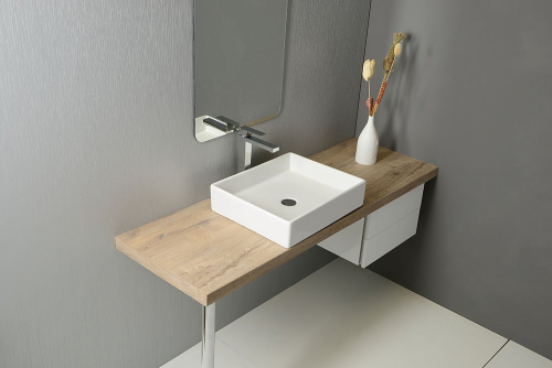 Isvea PURITY keramické umyvadlo na desku, 50x42cm, bílá 10PL66050