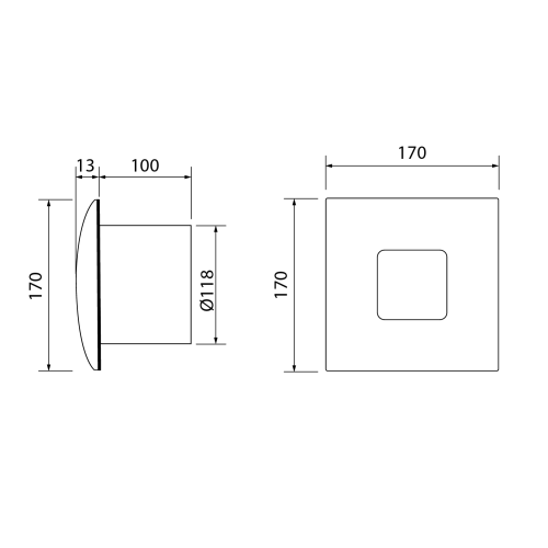 Cata SILENTIS 12 INOX koupelnový ventilátor axiální, 20W, potrubí 120mm, nerez mat 01080300