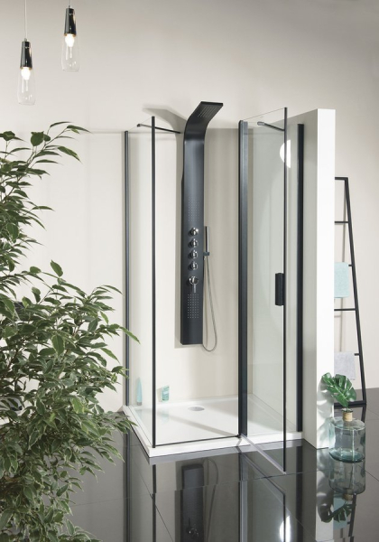 Polysan ZOOM BLACK obdélníkový sprchový kout 1400x800mm L/P varianta ZL1314BZL3280B