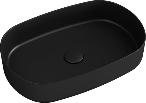 Isvea INFINITY OVAL keramické umyvadlo na desku, 55x36cm, černá mat 10NF65055-2N