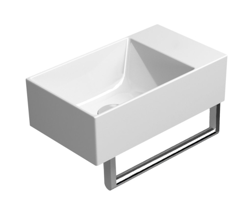 GSI KUBE X keramické umývátko 40x23cm, bez otvoru, pravé/levé, bílá mat 9484009