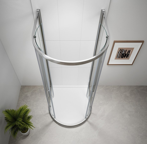 Polysan EASY půlkruhová sprchová zástěna 900x900mm, čiré sklo EL4615