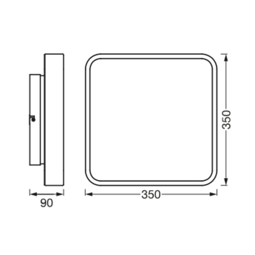 LEDVANCE ORBIS BACKLIGHT stropní svítidlo, 350x350mm, WIFI RGB+stmívatelné, 2800lm, 28W, IP20, černá AC314100055