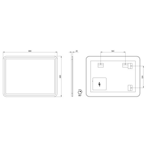 Sapho NYX zrcadlo s LED osvětlením 60x80cm NY060