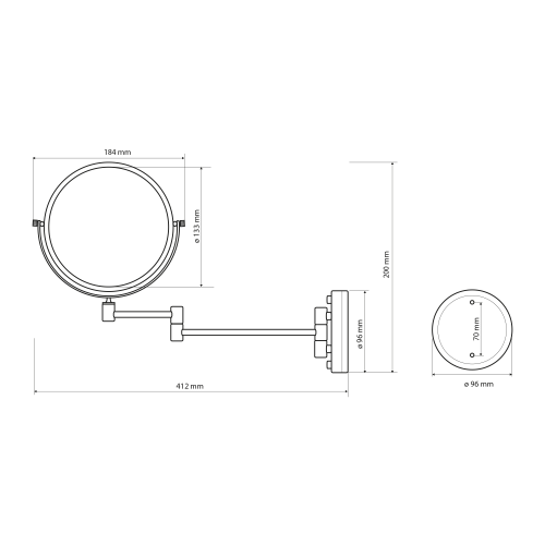 Sapho Kosmetické zrcátko závěsné, Ø 140mm, oboustranné, zlato XP012G