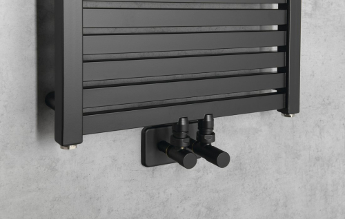 Aqualine TONDI otopné těleso rovné 450x970 mm, středové připojení, černá mat DT456T