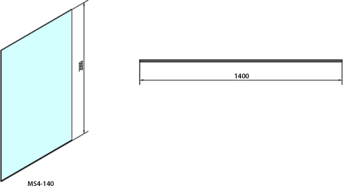 Polysan MODULAR SHOWER jednodílná zástěna WALK-IN, 1400mm MS4-140