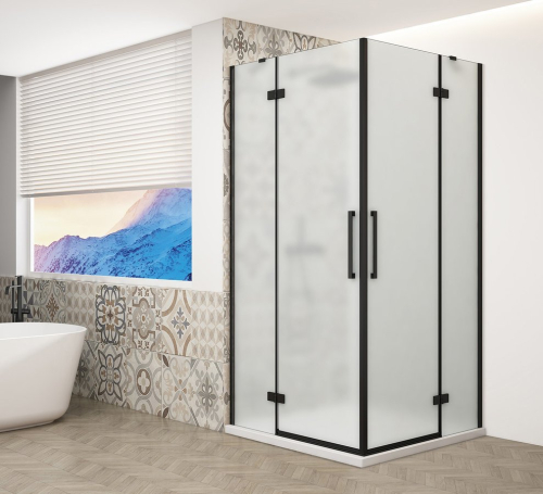 Gelco TRINITY BLACK obdélníkový sprchový kout 1200x800mm, rohový vstup, matné sklo GT2280-12M-B