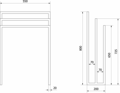 Sapho SKA stojan na ručníky 550x800x200mm, černá mat SKA303