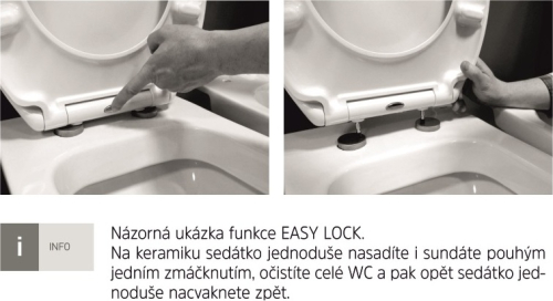 Mereo Samozavírací WC sedátko, duroplast, bílé, s odnímatelnými panty CLICK CSS119
