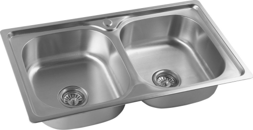 Aqualine Nerezový vestavný dřez, dvojitý 81x18x46cm AQ8146B