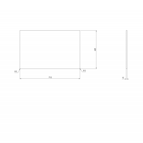 Sapho SKARA deska Rockstone 71, 2x12x46cm, bílá mat CG025-0101