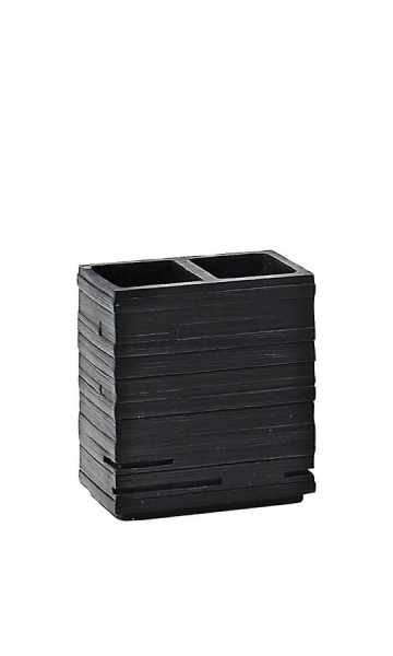 Gedy QUADROTTO držák kartáčků na postavení, černá QU9814