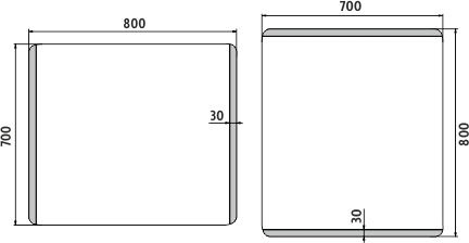 Nimco OBDELNÍKOVÁ - OBLÉ ROHY LED zrcadlo 800x700 ZP 17003