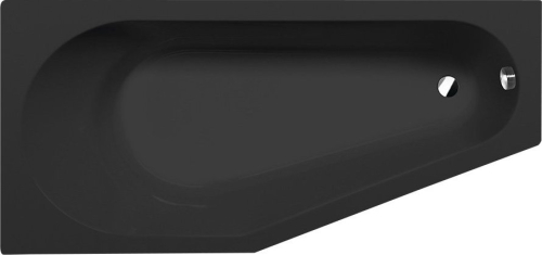 Polysan TIGRA L asymetrická vana 170x80x46cm, černá mat 90111.21